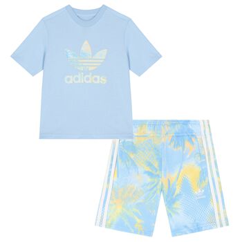 Blue Logo Shorts Set