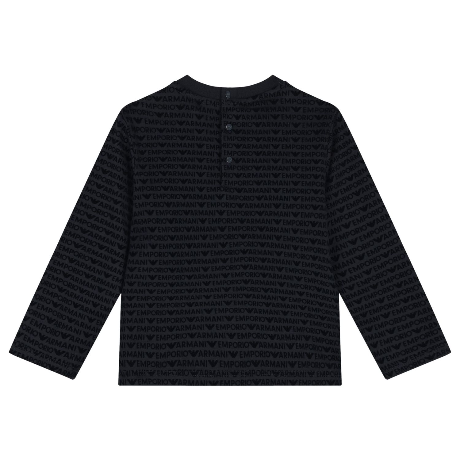 Younger Boys Navy Blue Logo Long Sleeve Top, 1, hi-res