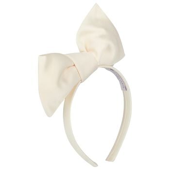 Girls Ivory Bow Headband