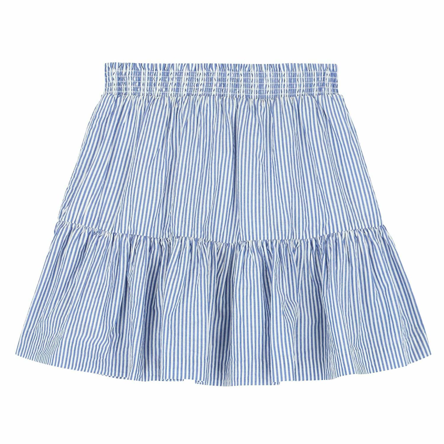 Girls White & Blue Striped Skirt, 2, hi-res image number null