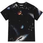 Boys Black Space T-Shirt, 1, hi-res