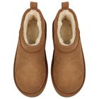 Girls Chestnut Classic Ultra Mini Platform Suede Boots, 2, hi-res