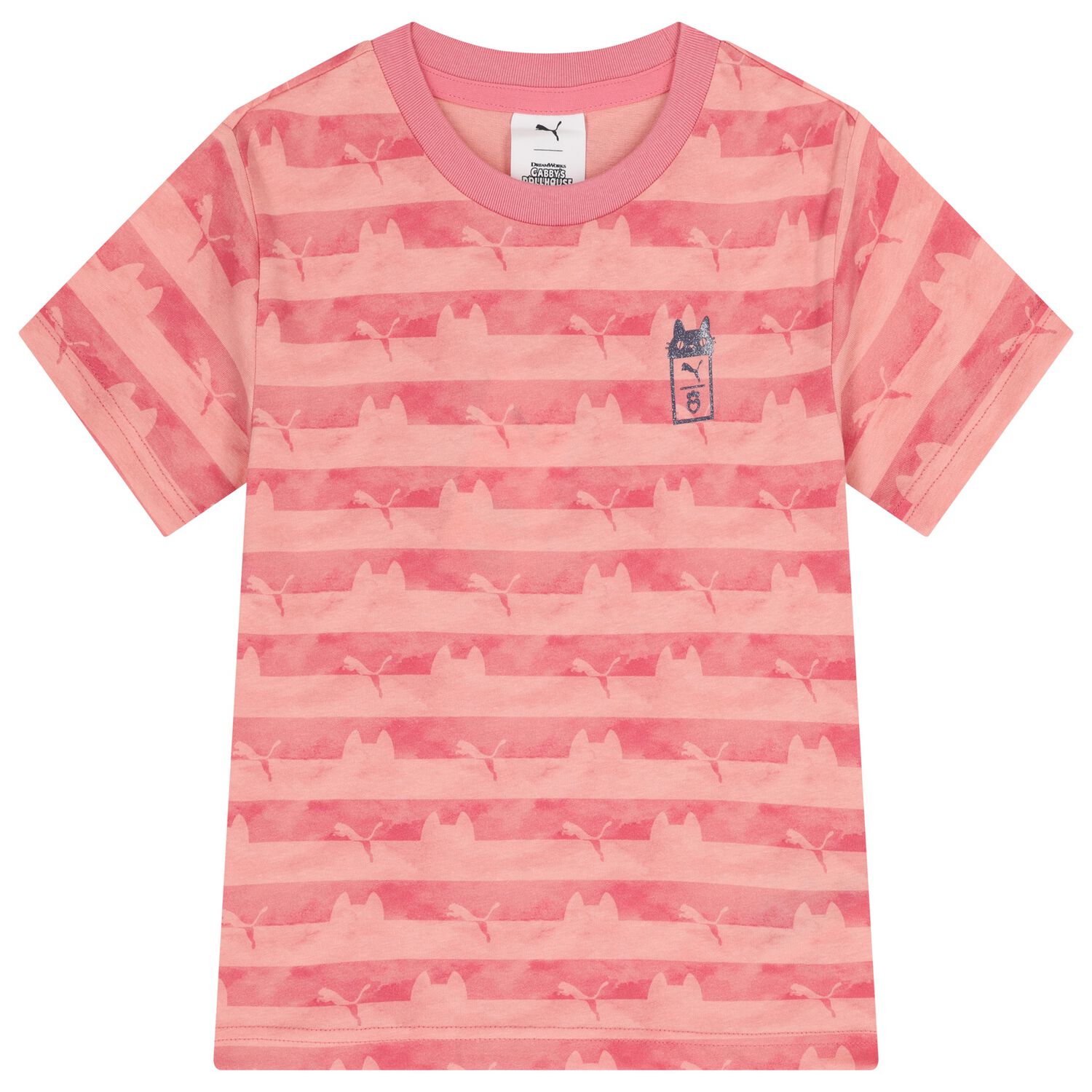 Girls Pink Striped Dollhouse T-Shirt, 1, hi-res