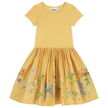Girls Yellow Floral Dress