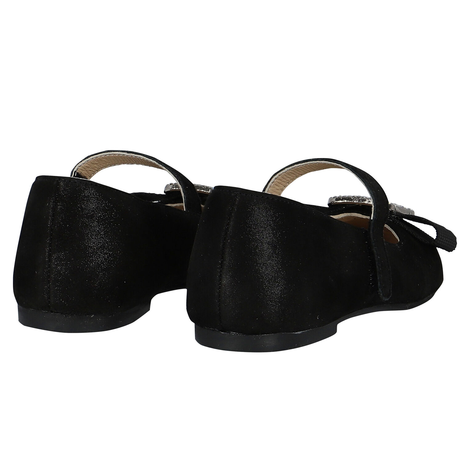 Girls Black Embellished Bow Shoes, 1, hi-res image number null