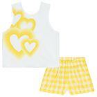 Girls Yellow & White Shorts Set, 1, hi-res