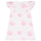 Girls White & Pink Bow Floral Print Dress, 1, hi-res