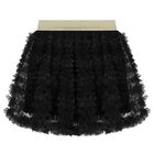 Girls Black & Gold Glitter Skirt, 1, hi-res