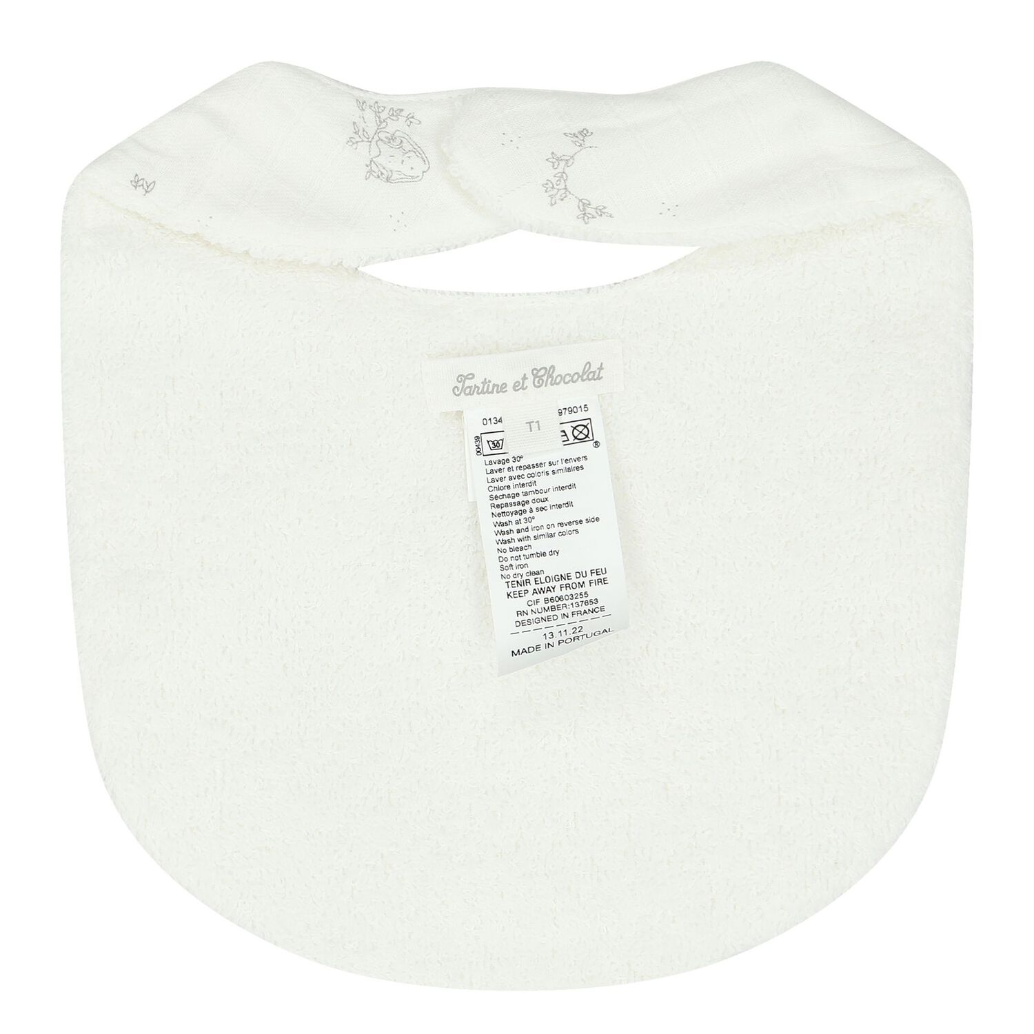 Ivory Rabbit Baby Bib, 1, hi-res image number null