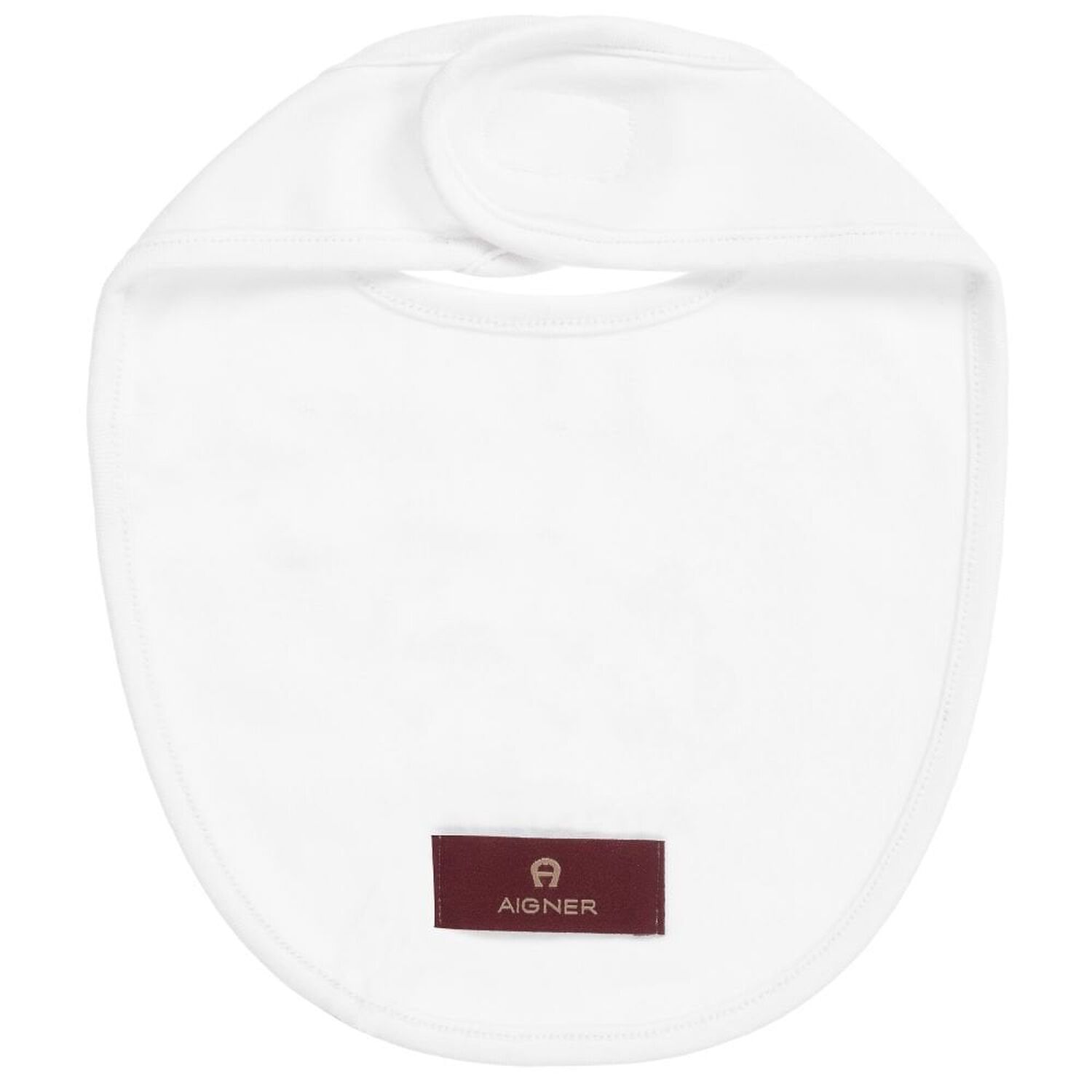 White & Gold Logo Baby Bib, 1, hi-res