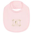 Baby Girls Pink & Gold Logo Bib, 2, hi-res