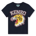 Girls Navy Blue Varsity Tiger T-Shirt, 2, hi-res