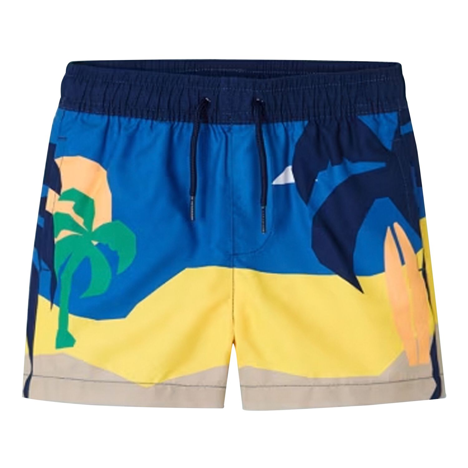 Boys Navy Blue Swim Shorts, 1, hi-res