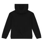 Boys Black Logo Hooded Top, 1, hi-res