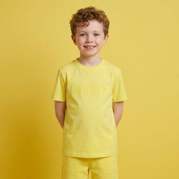 Boys Mini Me Yellow Logo T-Shirt
