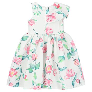 Girls White Floral Dress