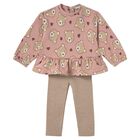 Younger Girls Pink & Beige Leggings Set, 1, hi-res