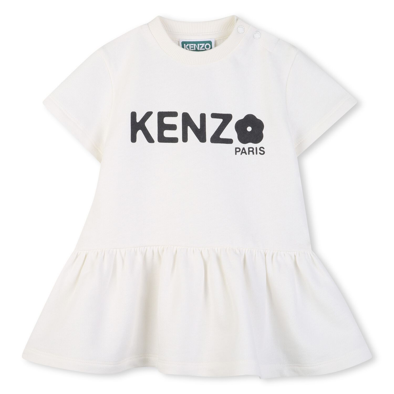Younger Girls White Logo Dress, 1, hi-res