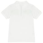Boys White Logo Polo Shirt, 1, hi-res