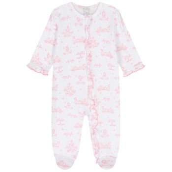 Baby Girls White & Pink Princess Adventure Babygrow