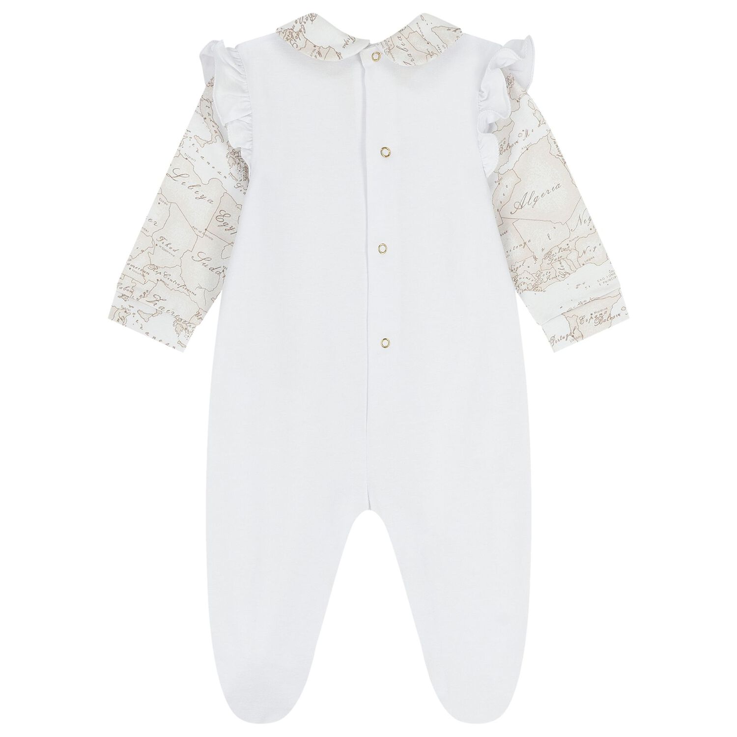 Baby Girls White Logo Babygrow, 1, hi-res