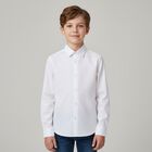 Boys White Long Sleeve Shirt, 1, hi-res
