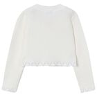 Girls Ivory Knitted Cardigan, 5, hi-res