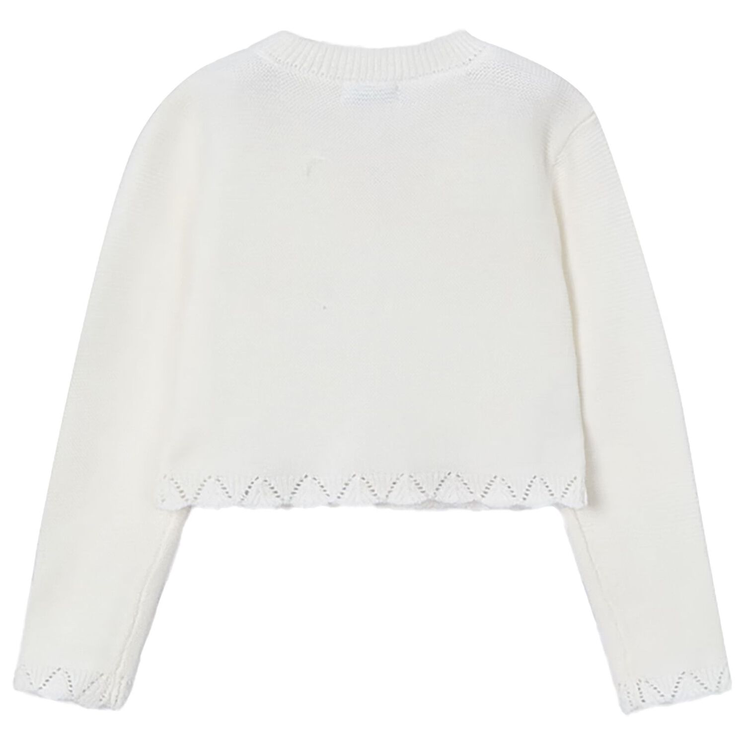 Girls Ivory Knitted Cardigan, 5, hi-res