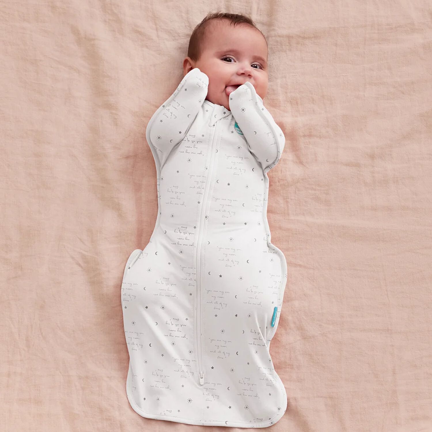 White & Grey Logo Baby Swaddle Up, 1, hi-res