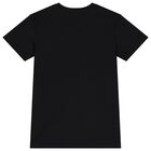 Girls Black & Gold Logo Dress, 1, hi-res