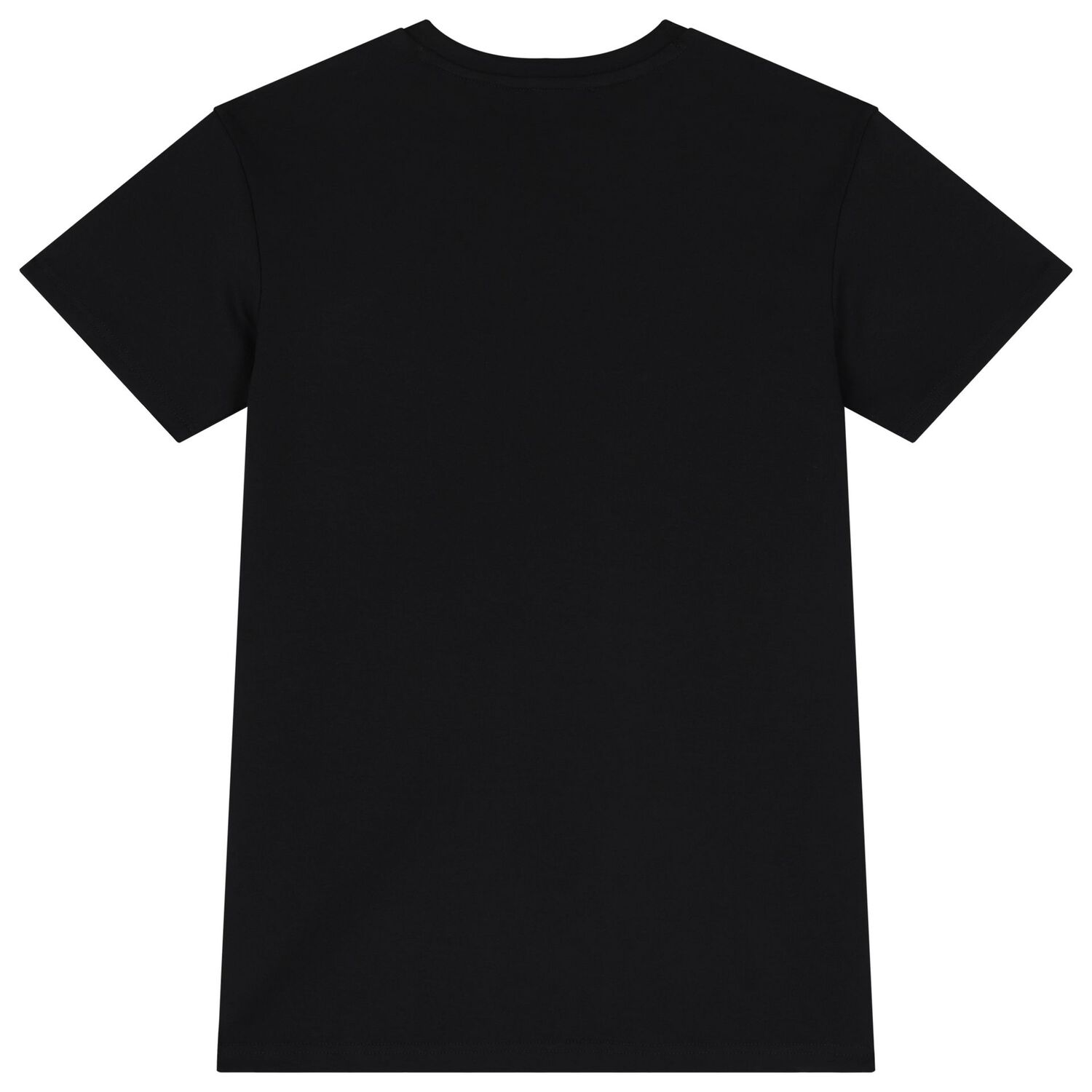 Girls Black & Gold Logo Dress, 1, hi-res