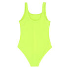Girls Neon Green Logo Swimsuit, 2, hi-res