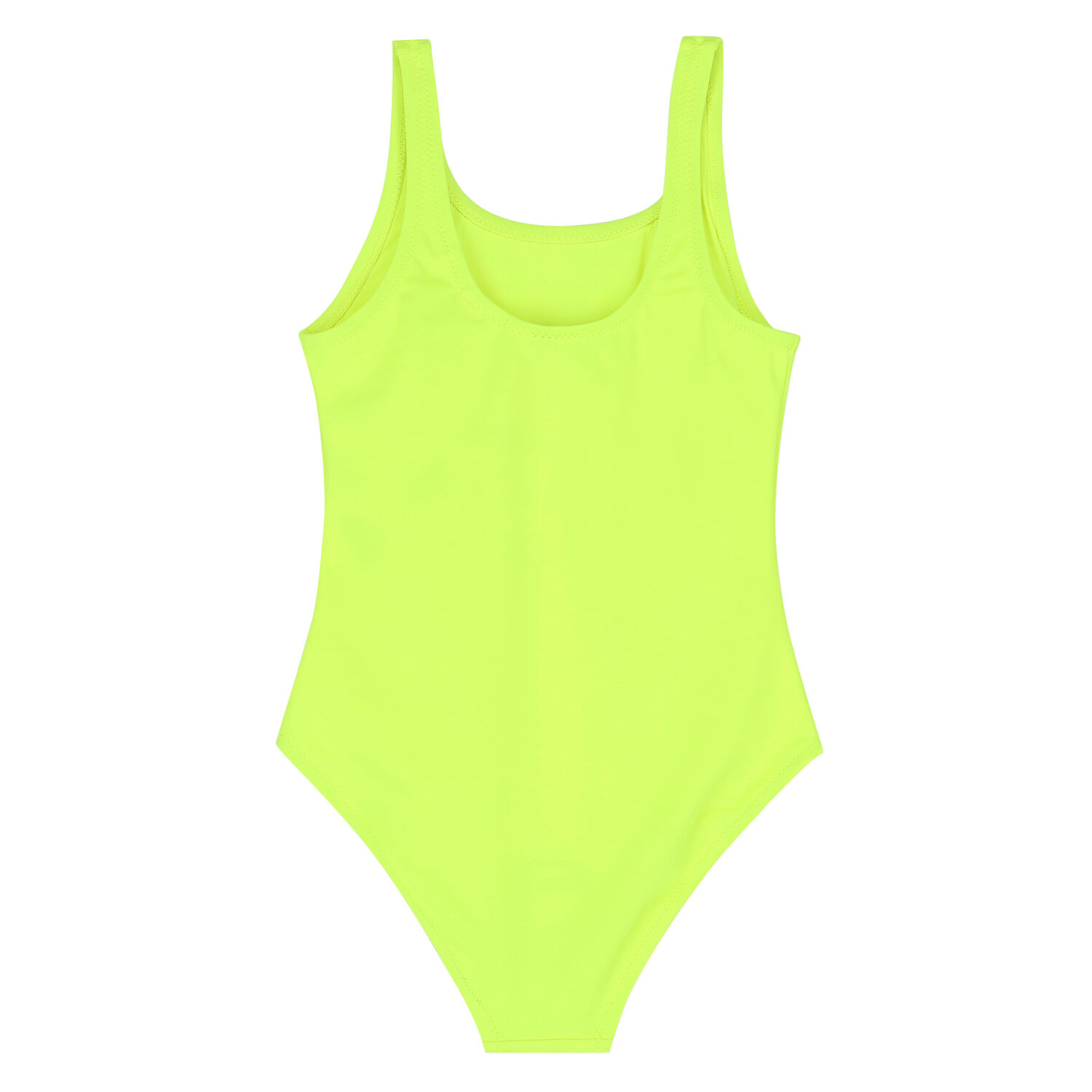 Girls Neon Green Logo Swimsuit, 2, hi-res