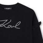 Mini Me Girls Black Logo Pearl Sweatshirt, 1, hi-res