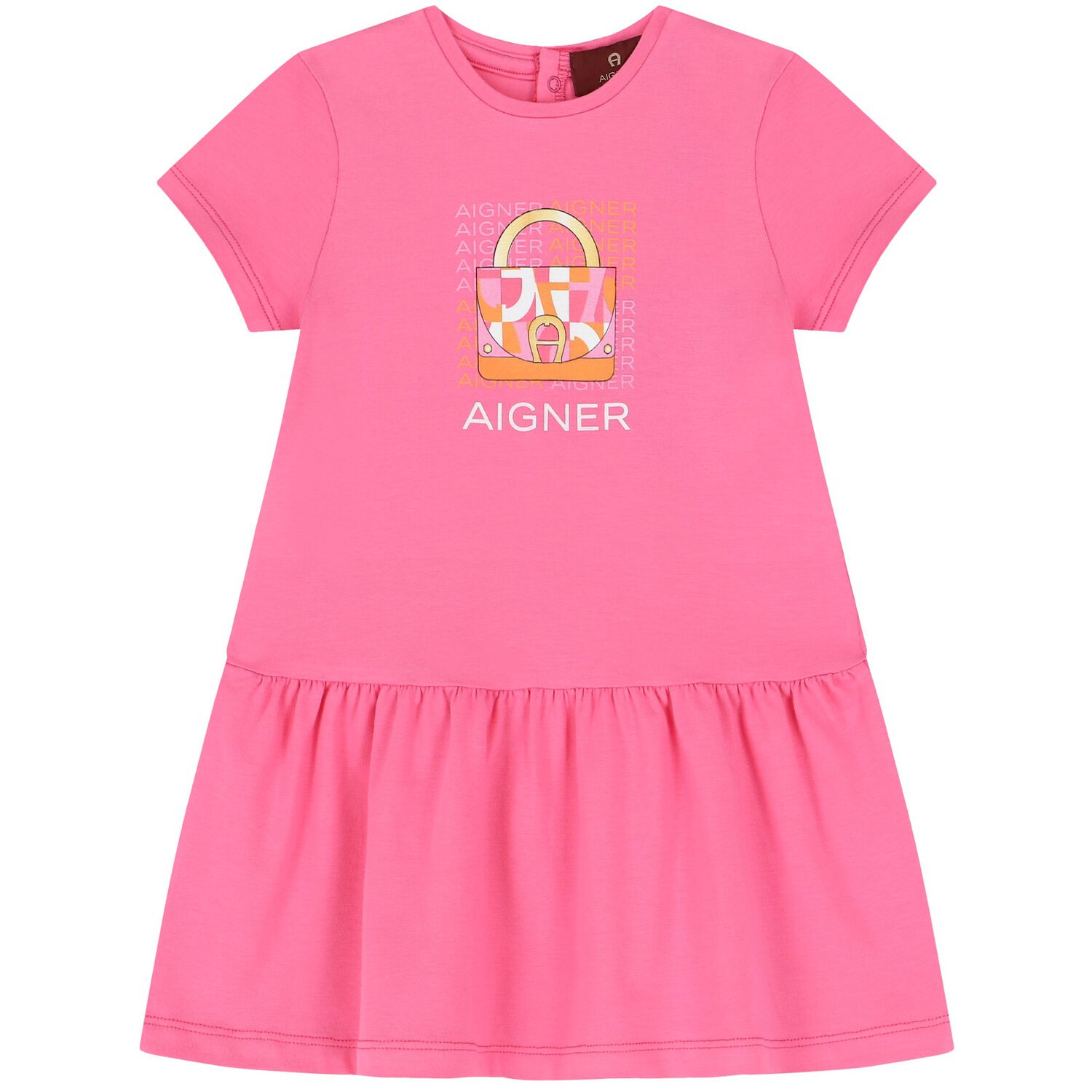 Younger Girls Pink Logo Bag Dress, 2, hi-res