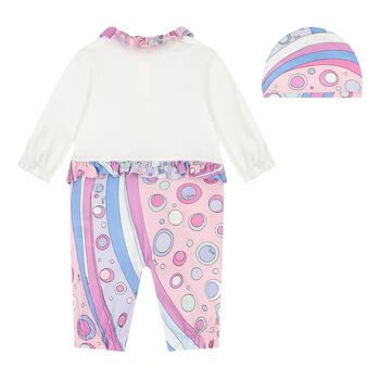 Girls White & Pink Fontane Babygrow Gift Set