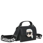 Girls Black Ikonik Karl Handbag, 1, hi-res