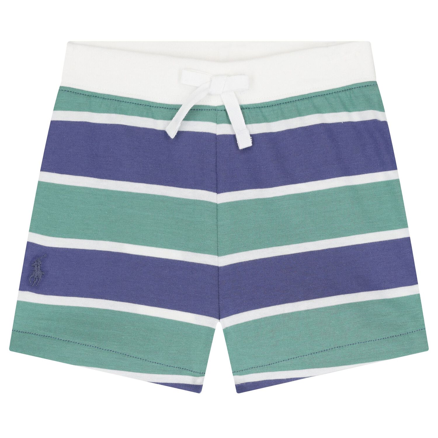 Baby Boys Blue & Green Polo Bear Shorts Set, 1, hi-res