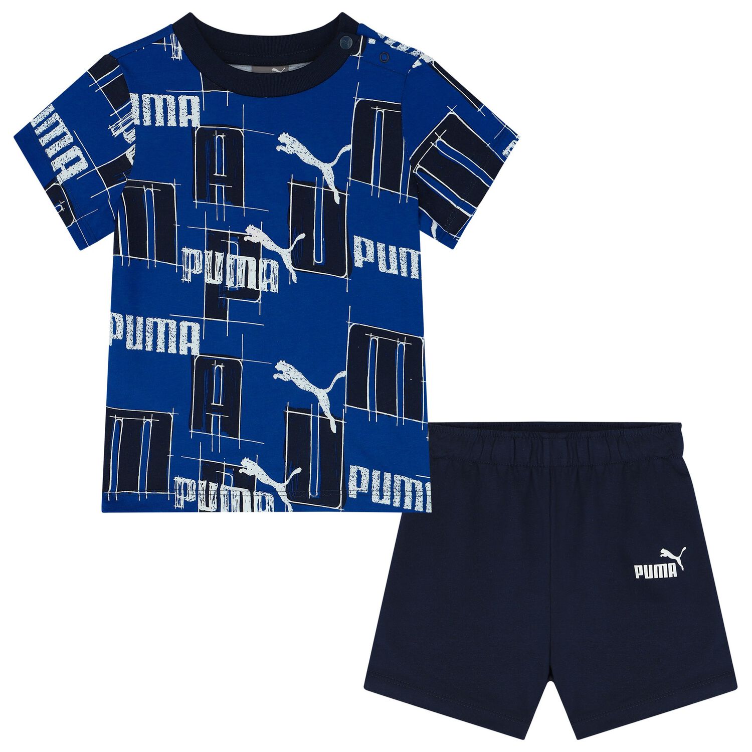 Younger Boys Blue Logo Shorts Set, 2, hi-res