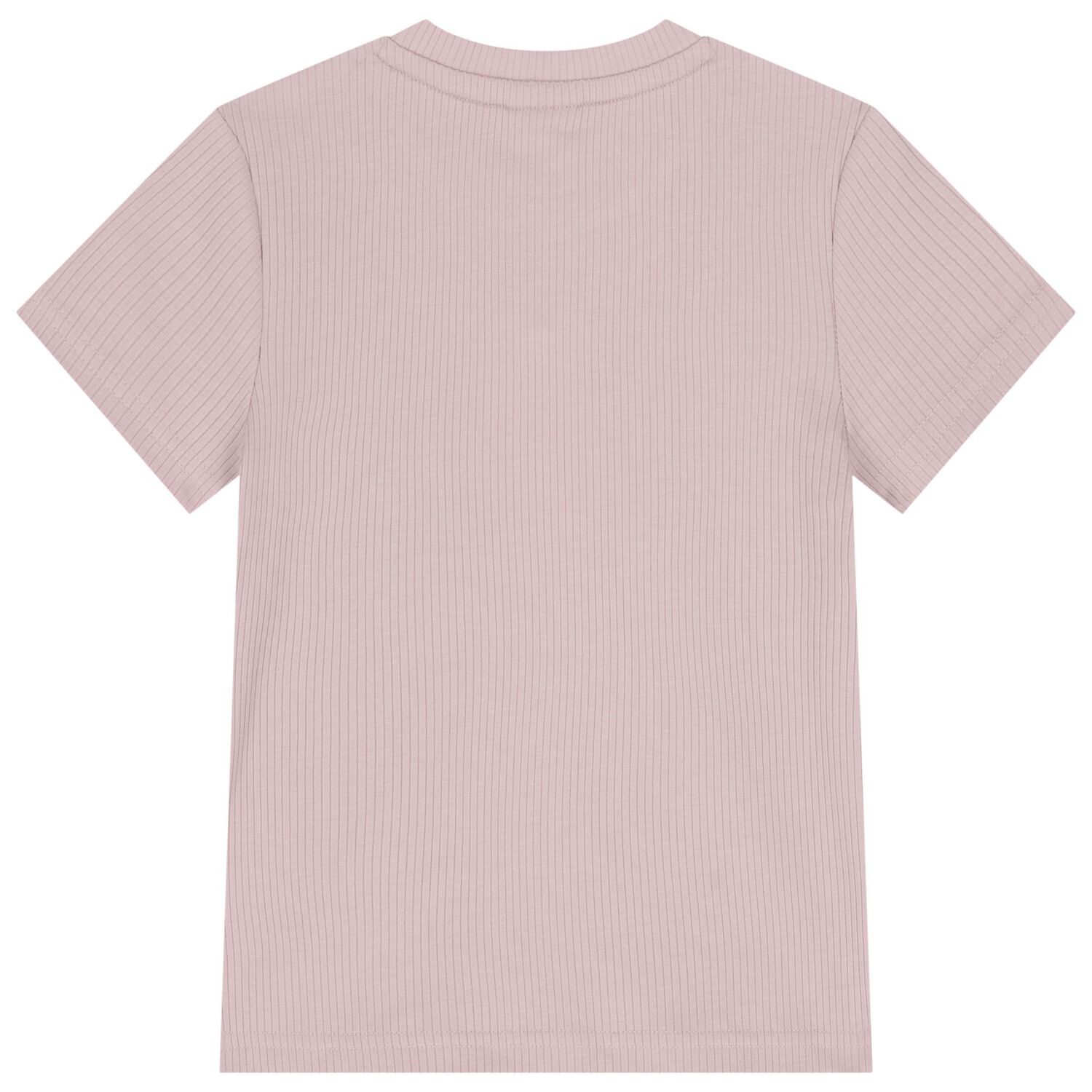 Girls Pink Logo Ribbed T-Shirt, 1, hi-res