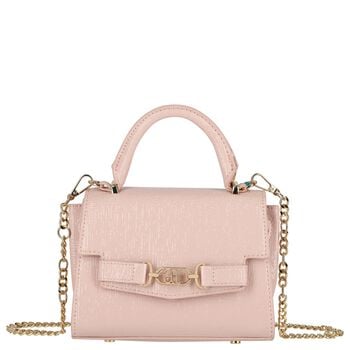 Girls Metallic Pink Textured Faux Leather Handbag