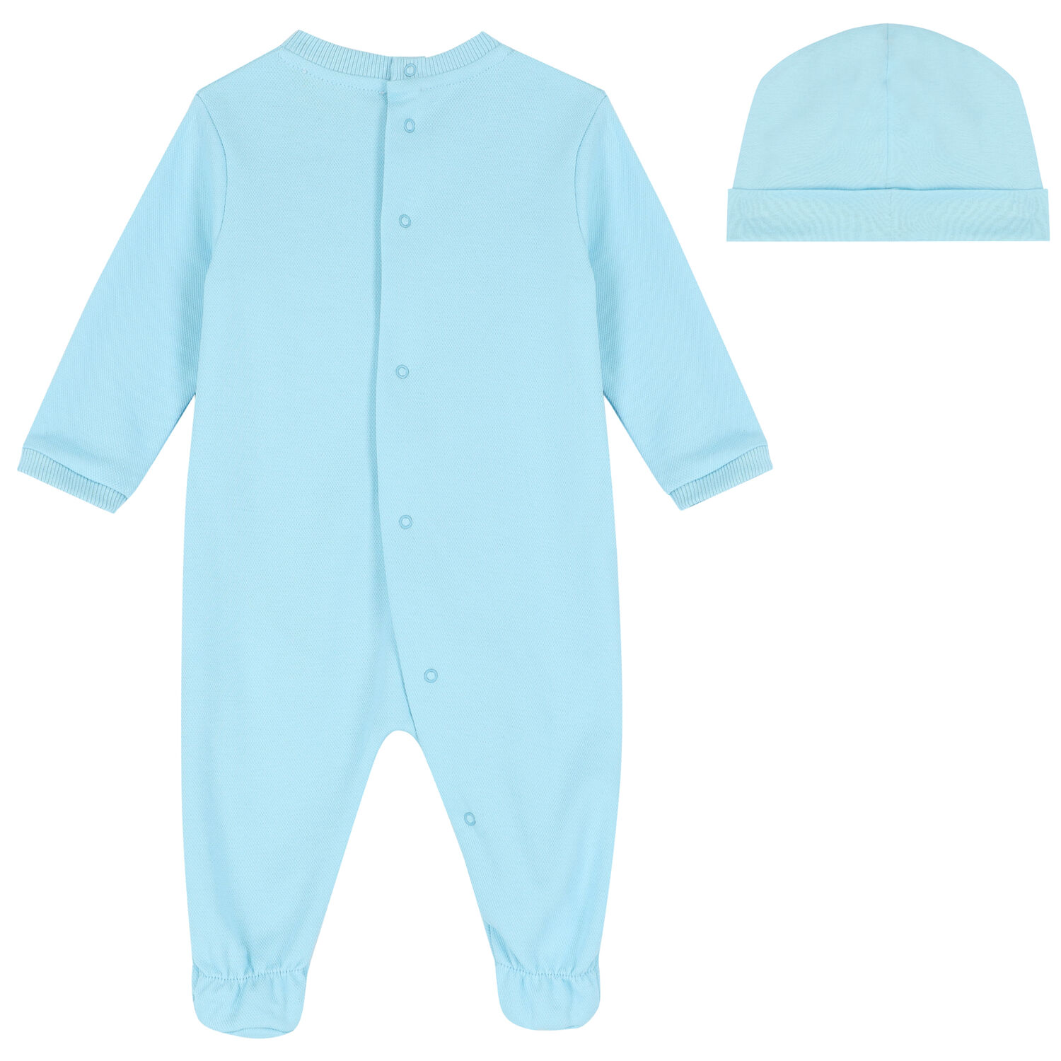 Blue Teddy Bear Logo Babygrow Set, 1, hi-res