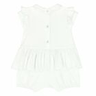 Baby Girls White Romper, 1, hi-res