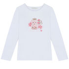 Girls White & Pink Teddy Skirt Set, 1, hi-res