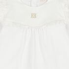 Baby Girls White Logo Ruffled Babygrow, 1, hi-res