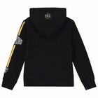 Boys Black Logo Hooded Top, 1, hi-res