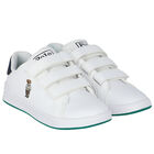 Boys White Logo Trainers, 1, hi-res