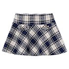 Girls Grey & Blue Check Skirt, 2, hi-res