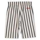 Boys Ivory & Black Logo Striped Shorts, 1, hi-res