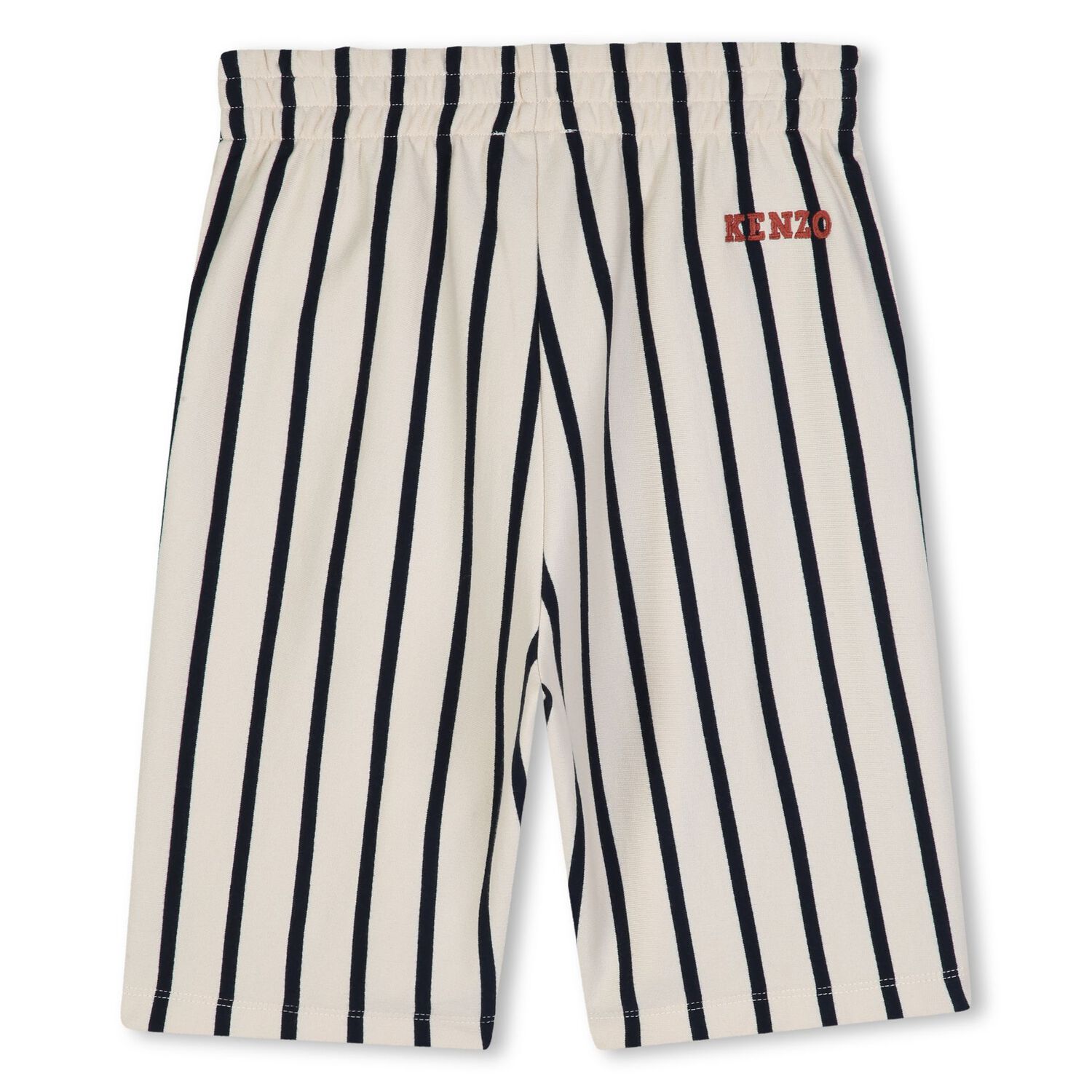 Boys Ivory & Black Logo Striped Shorts, 1, hi-res